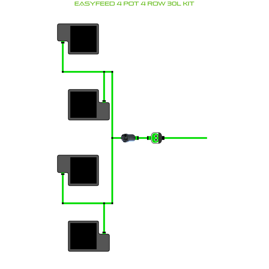 Alien Hydroponics EasyFeed 4 Pot 4 Row Kit