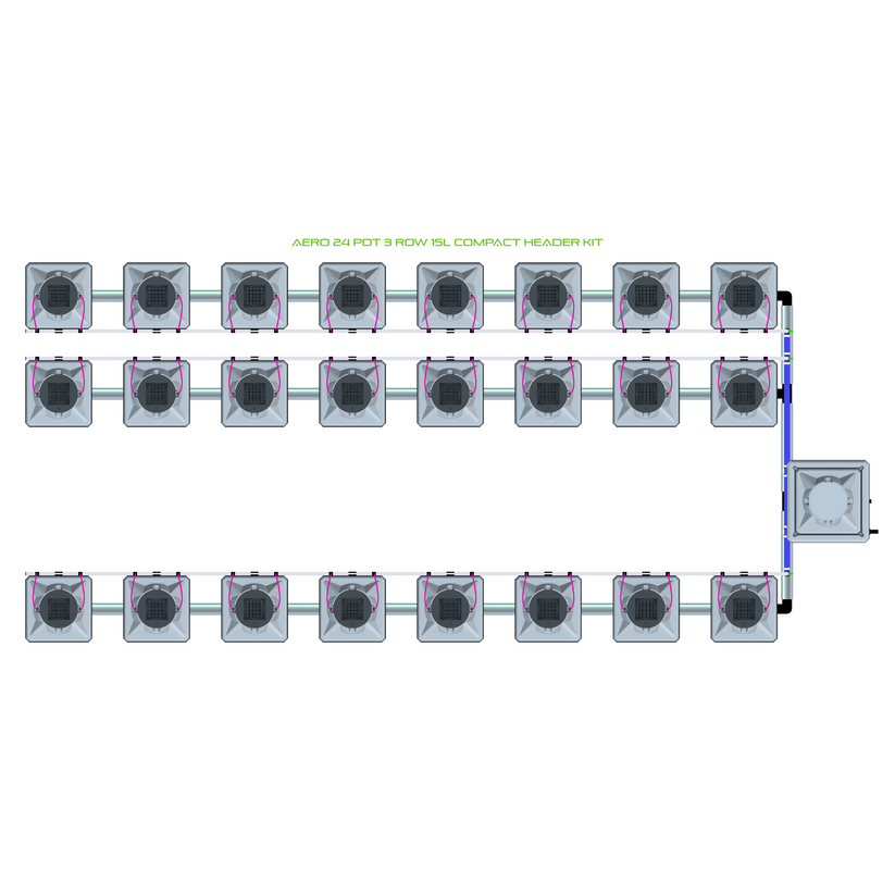 Alien Hydroponics AERO 24 Pot 3 Row Kit
