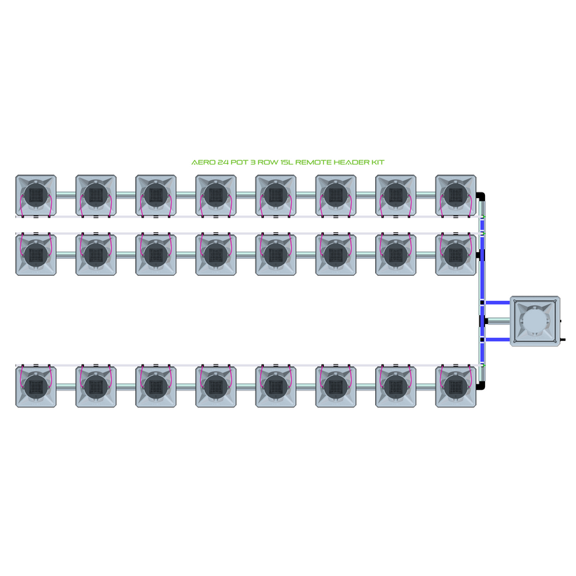 Alien Hydroponics AERO 24 Pot 3 Row Kit