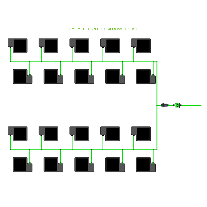 Alien Hydroponics EasyFeed 20 Pot 4 Row Kit