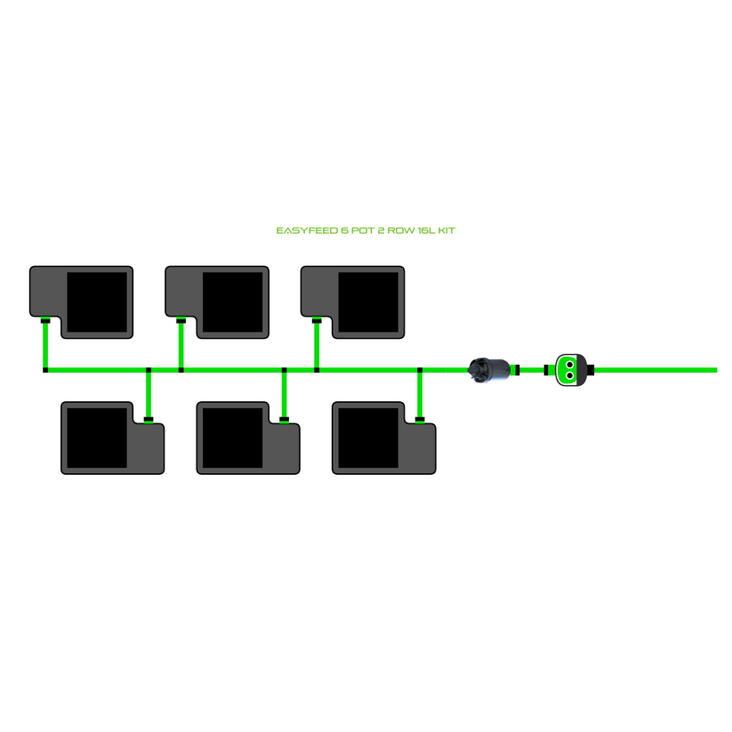Alien Hydroponics EasyFeed 6 Pot 2 Row Kit