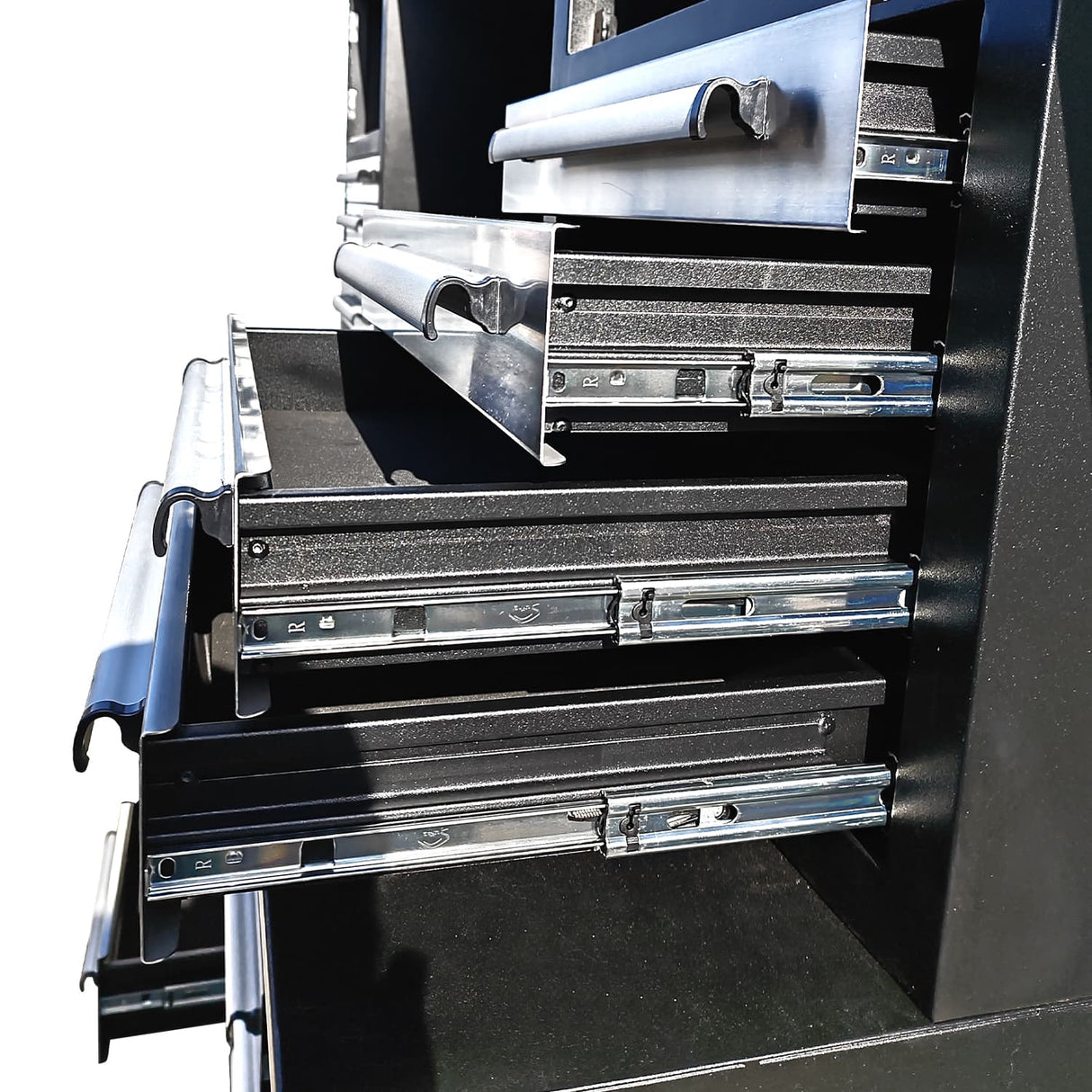 Chery Industrial 10ft Workbench Cabinet (30 Drawers, 2 Cabinets & 1 Pegboard)