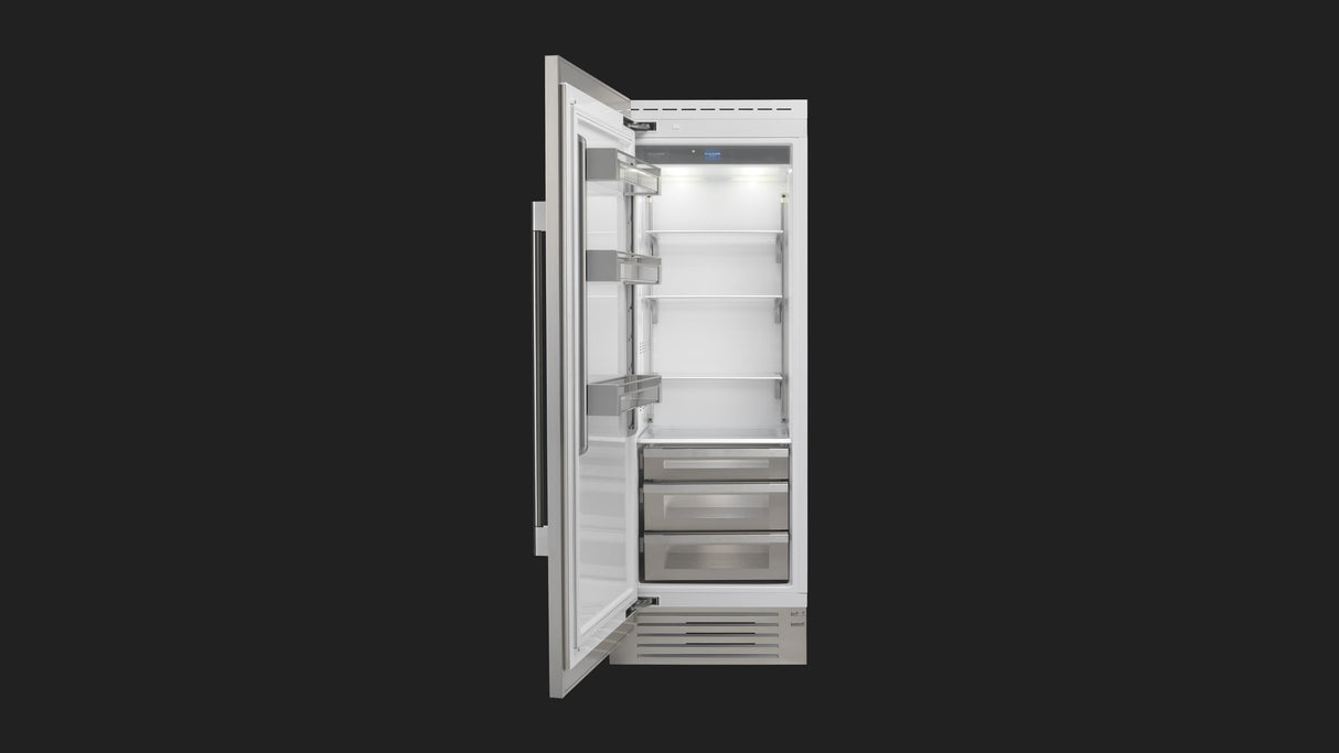 Fulgor Milano 700 Series 30 Inch 17.44 Cu. Ft. Column Refrigerator with LED Lighting and Total No Frost Left Hinge F7SRC30S1-L