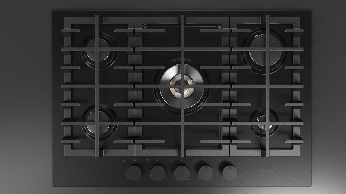 Fulgor Milano 30” Built-In Gas Cooktop Matte Black Gas Cooktop F4MGK30MB1
