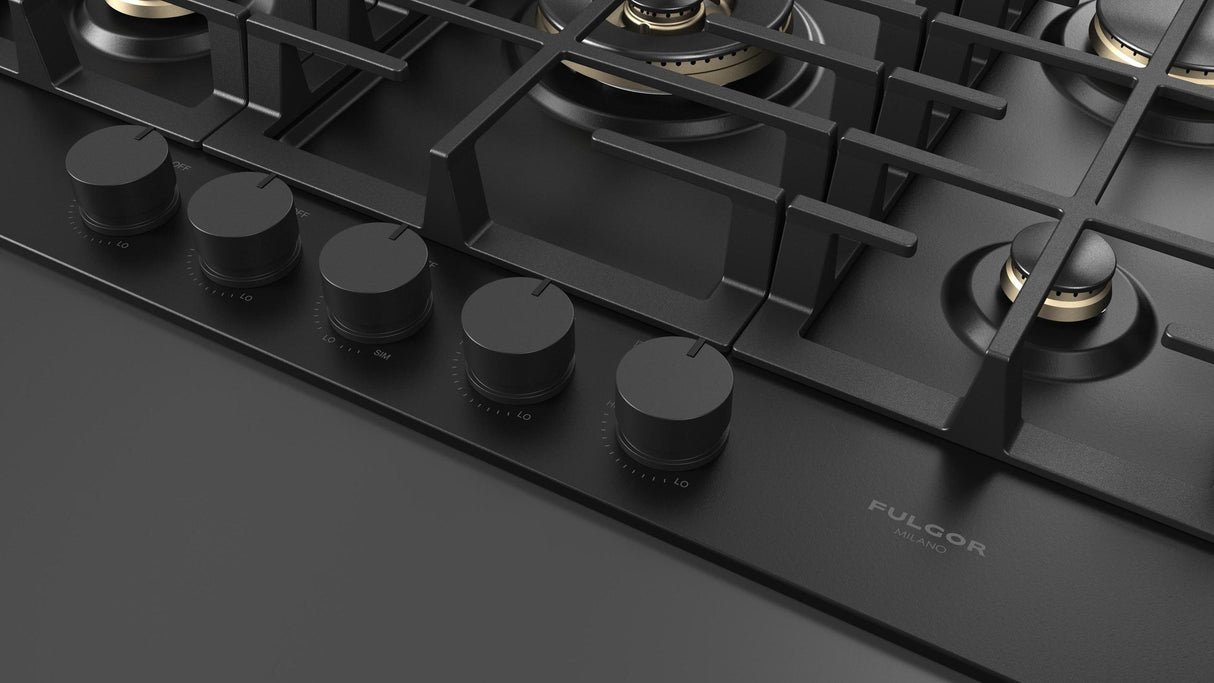 Fulgor Milano 30” Built-In Gas Cooktop Matte Black Gas Cooktop F4MGK30MB1