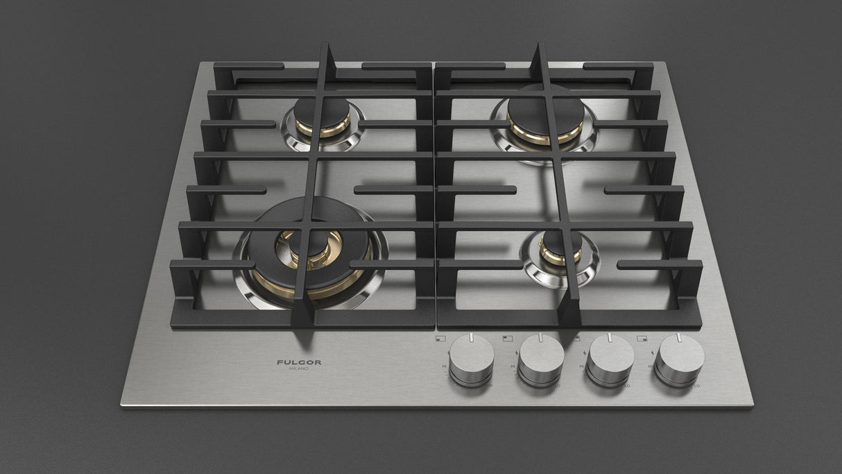Fulgor Milano 24” Built-In Gas Cooktop Stainless Steel Gas Cooktop F4MGK24S1