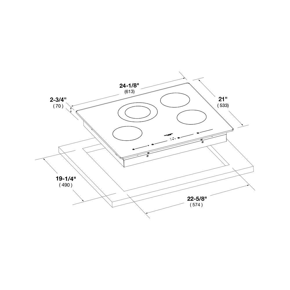Fulgor Milano 24" Vetroceramic Electric Cooktop F7RT24B1
