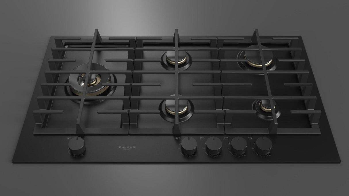 Fulgor Milano 36” Built-In Gas Cooktop Matte Black Gas Cooktop