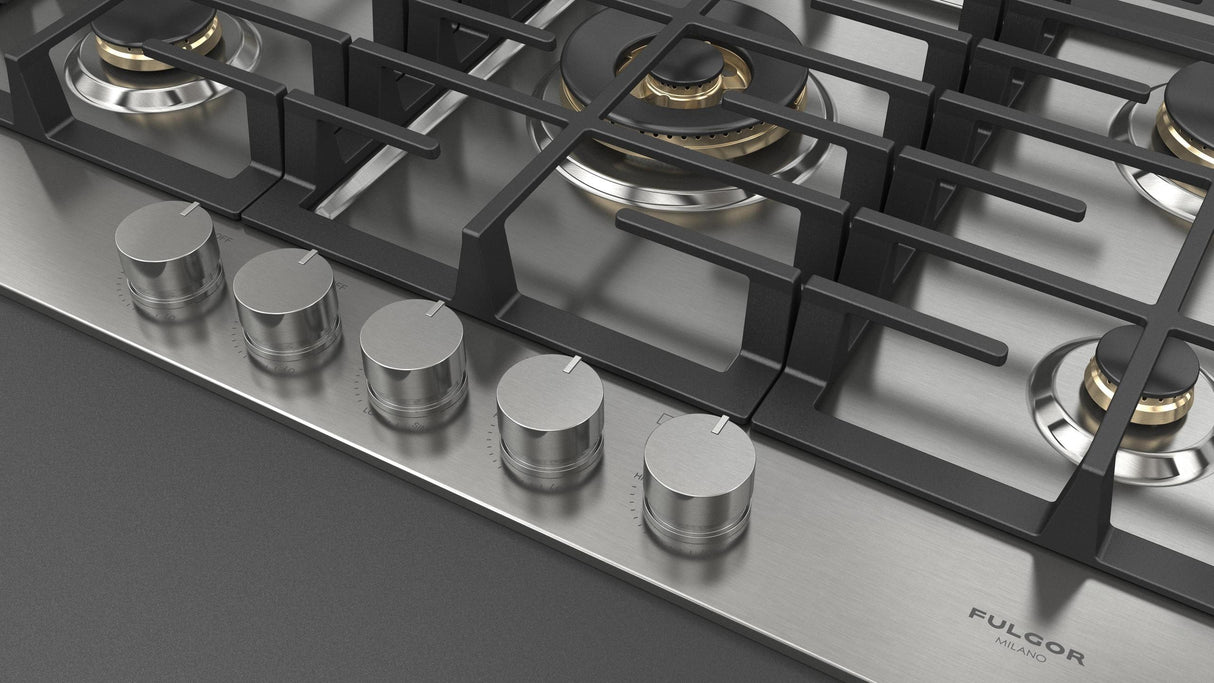 Fulgor Milano 36” Built-In Gas Cooktop Stainless Steel Gas Cooktop F4MTGK36S1