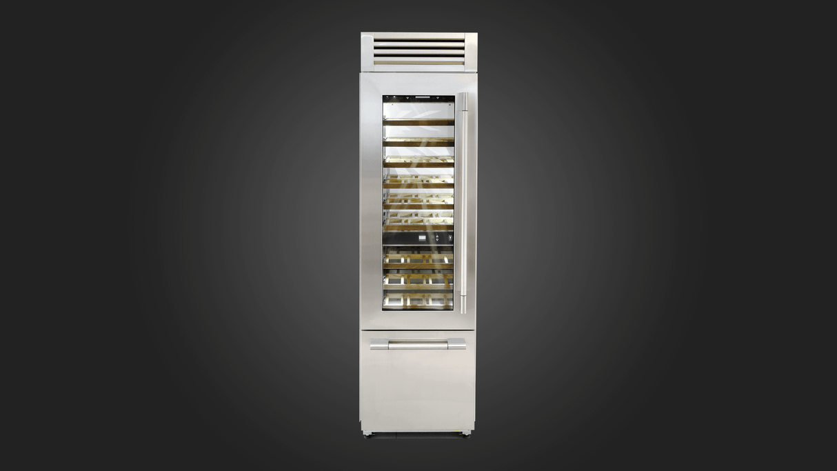 Fulgor Milano 24" Stainless Steel Tri-Zone Built-In Wine Cooler Left Hinge F7PBW24S2L