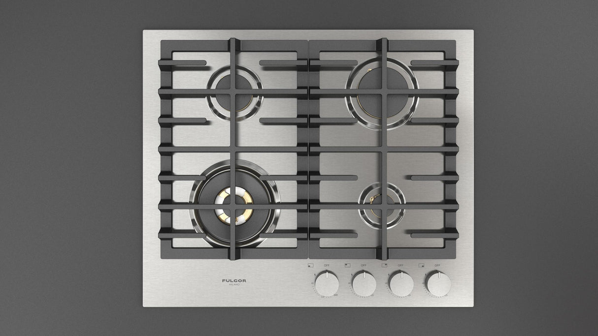 Fulgor Milano 24” Built-In Gas Cooktop Stainless Steel Gas Cooktop F4MGK24S1