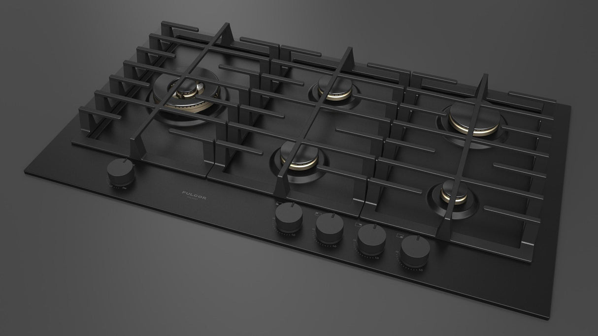 Fulgor Milano 36” Built-In Gas Cooktop Matte Black Gas Cooktop