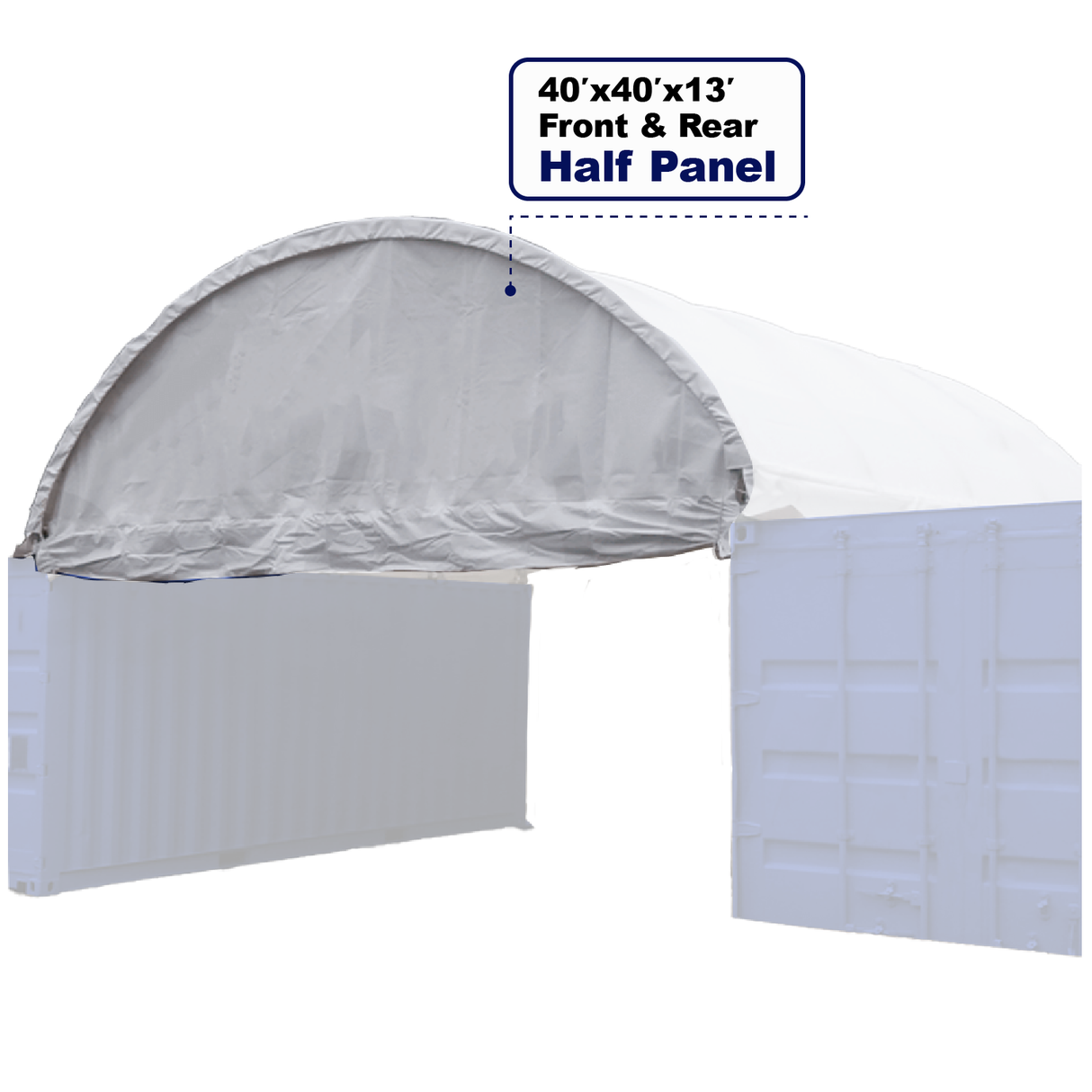 Chery Industrial Front and Back Half Panels for Container Canopy Shelter 40′ W × 40′ L × 13′ H