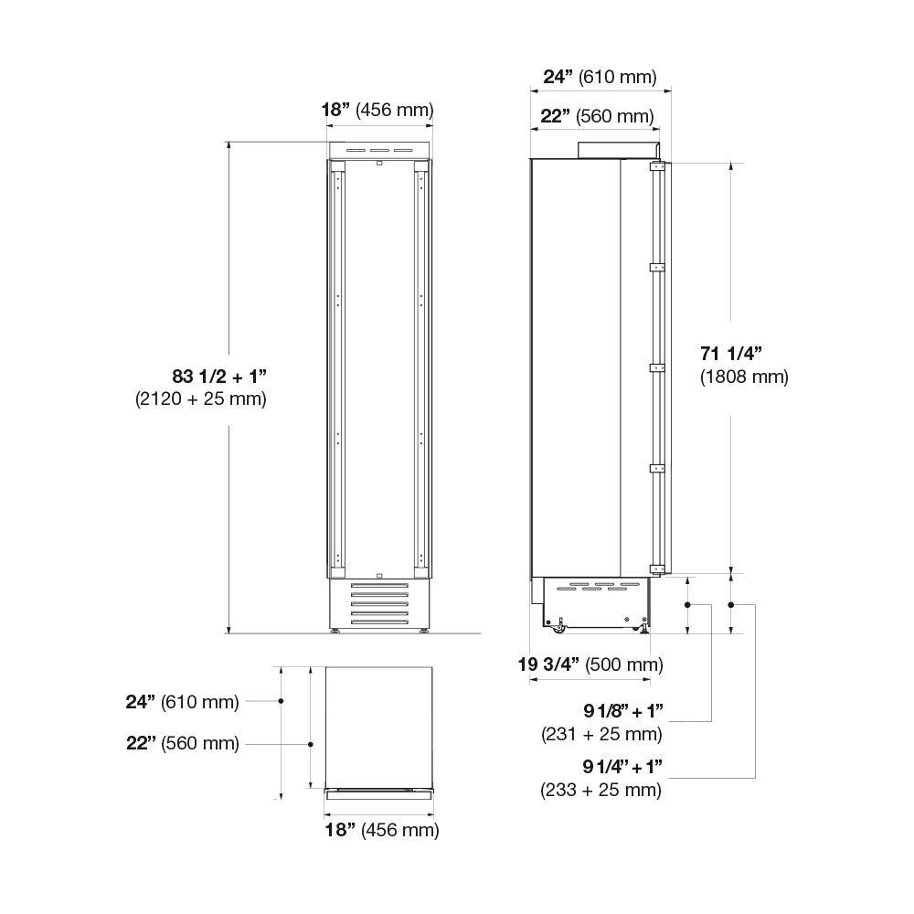 Fulgor Milano 18” Built-In Freezer Column F7IFC18O1R