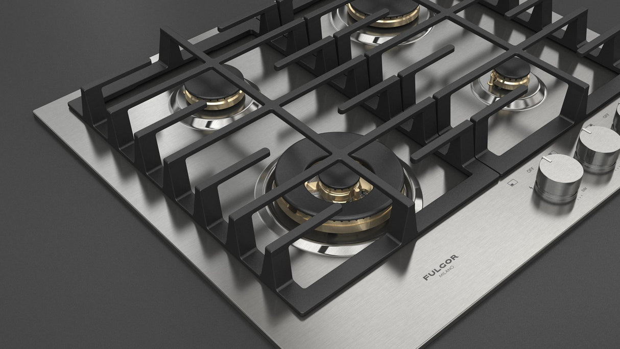 Fulgor Milano 24” Built-In Gas Cooktop Stainless Steel Gas Cooktop F4MGK24S1