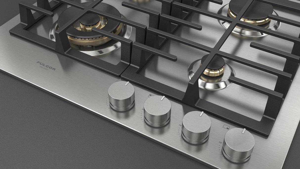 Fulgor Milano 24” Built-In Gas Cooktop Stainless Steel Gas Cooktop F4MGK24S1
