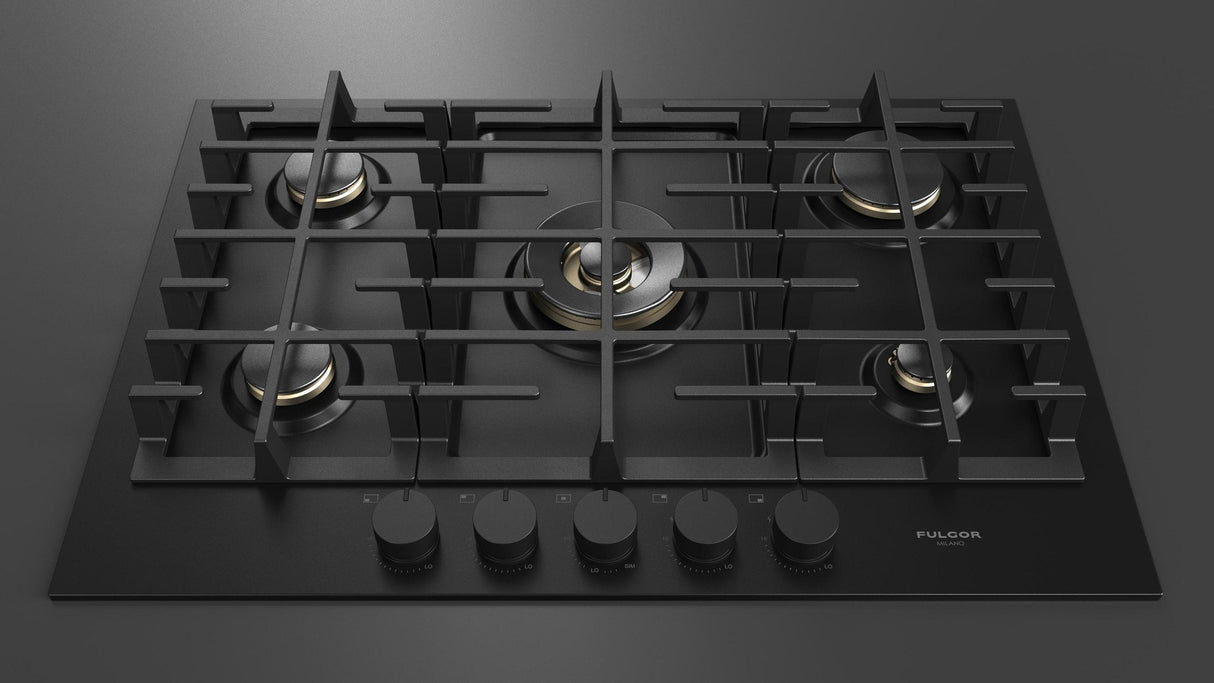 Fulgor Milano 30” Built-In Gas Cooktop Matte Black Gas Cooktop F4MGK30MB1