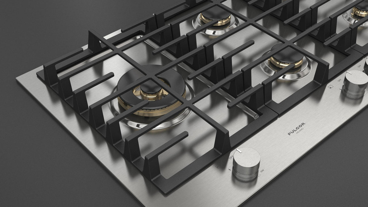 Fulgor Milano 36” Built-In Gas Cooktop Stainless Steel Gas Cooktop F4MEGK36S1