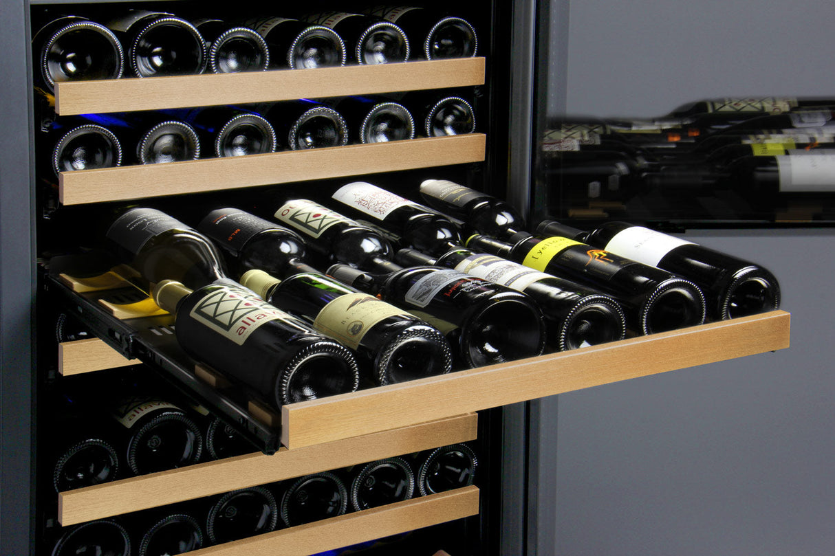 Allavino 47″ Wide FlexCount II Tru‑Vino 349 Bottle Three Zone Black Side‑by‑Side Wine Refrigerator 3Z‑VSWR7772‑B20