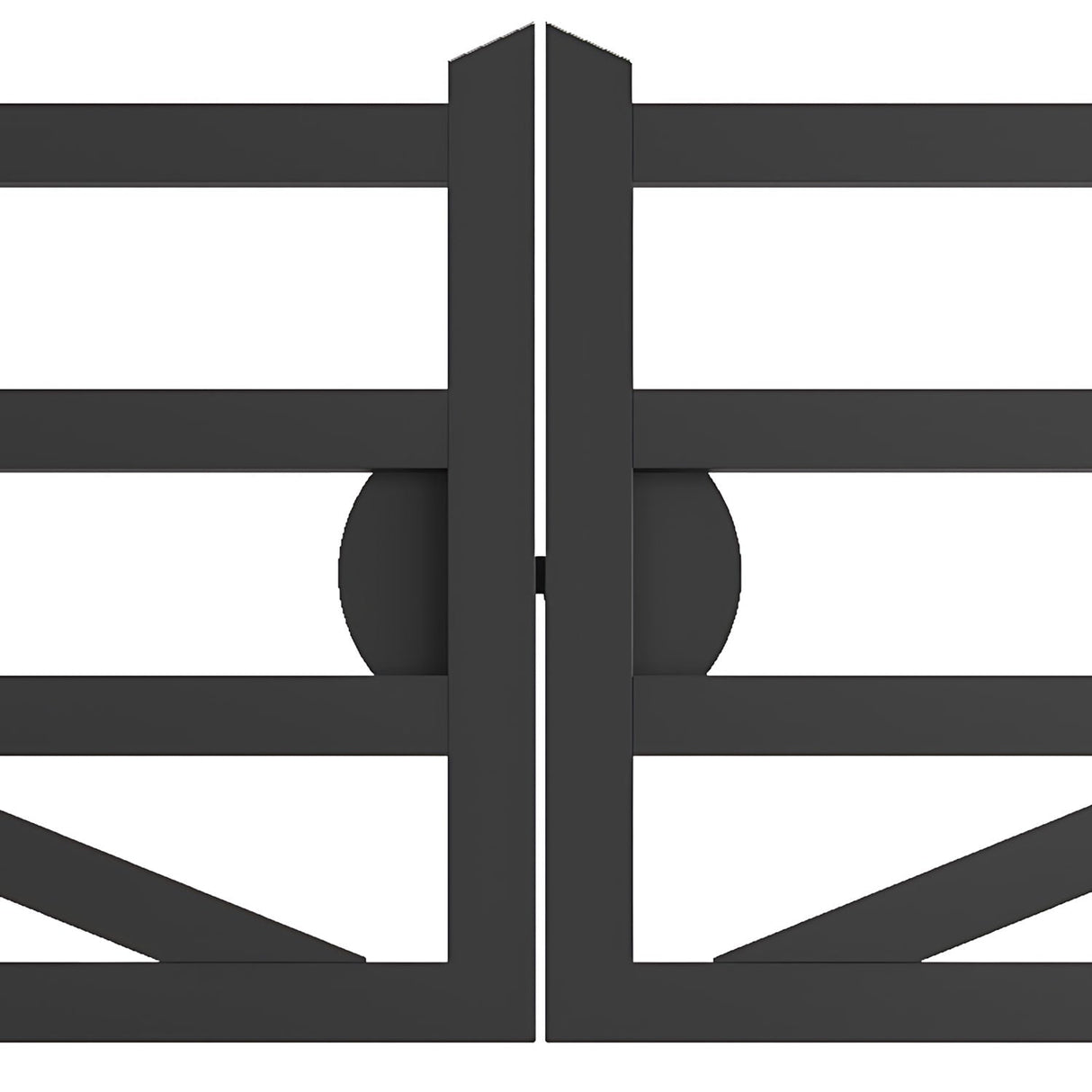 Chery Industrial 20 ft Farm Metal Driveway Gate with Diagonal Tubes, Dual Swing