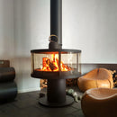 Modern Indoor Round Glass Real Fire Fireplace Ember 3