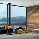 Modern Indoor Round Glass Real Fire Fireplace Ember 3
