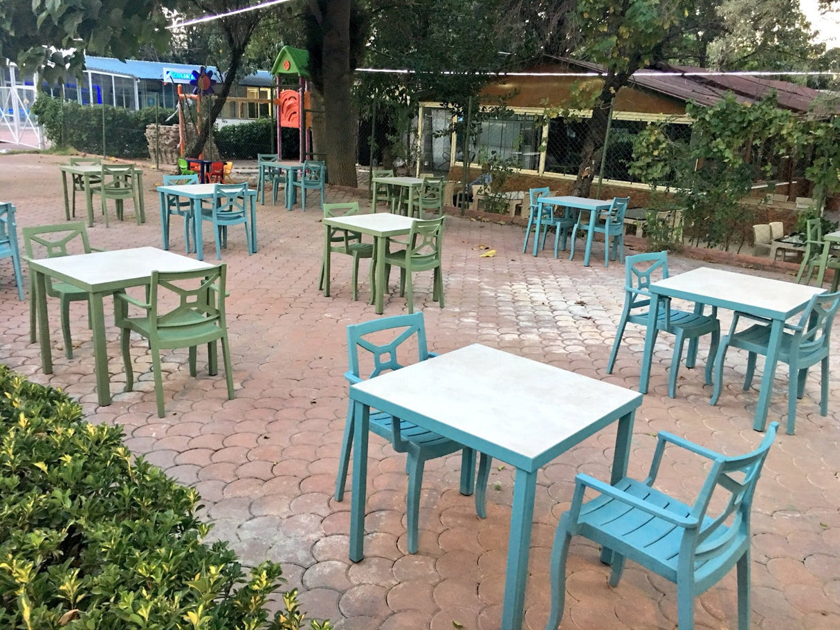 Rainbow Outdoor Zeus Set of 2 Stackable Armchair-Teal