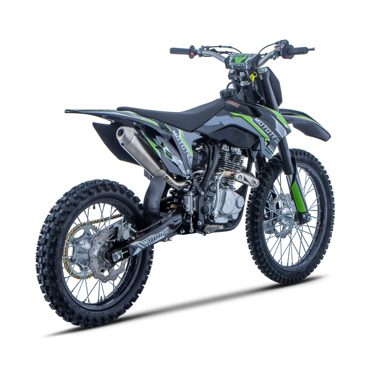 MotoTec X5 250CC 4-Stroke High-Performance Off-Road Gas Dirt Bike, Black