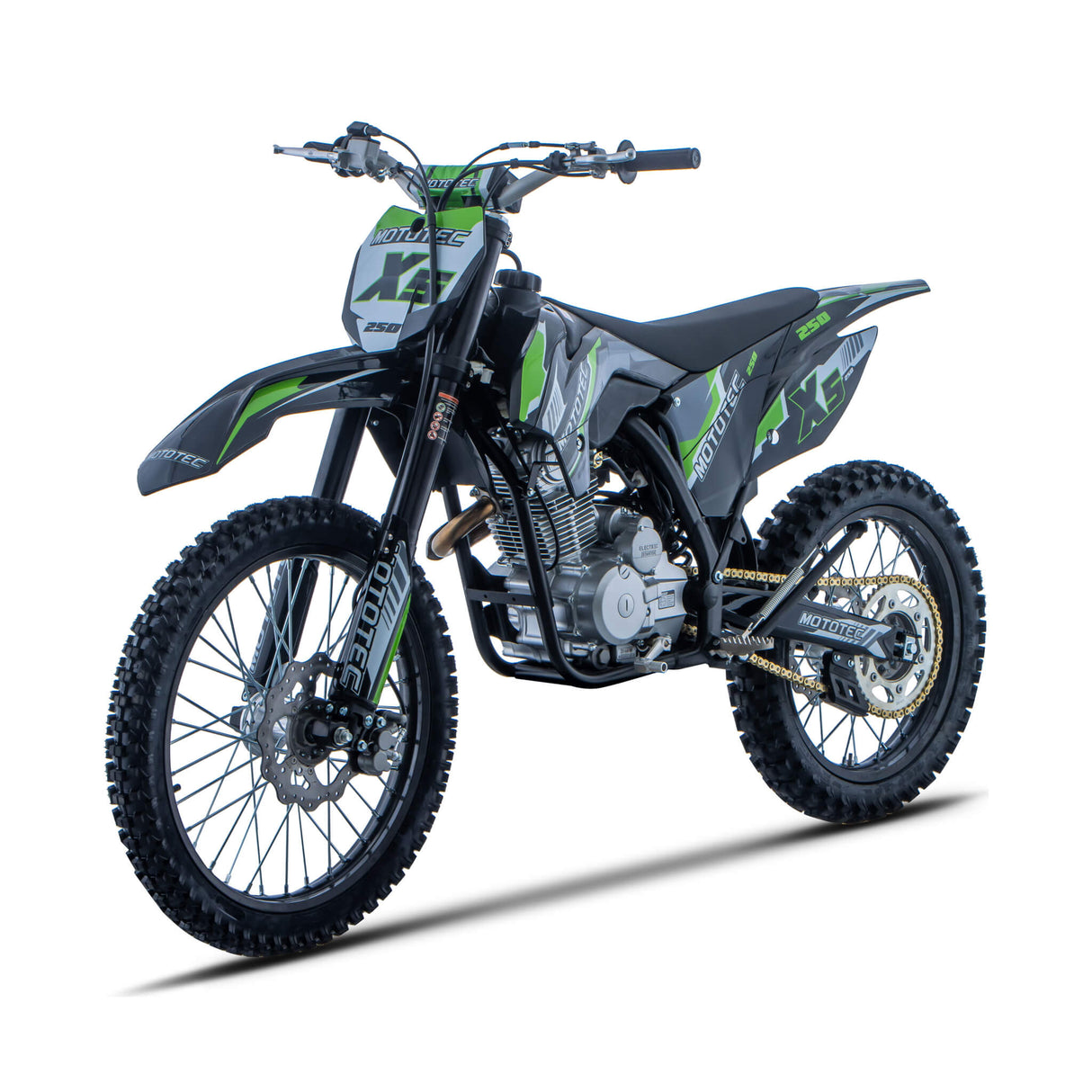 MotoTec X5 250CC 4-Stroke High-Performance Off-Road Gas Dirt Bike, Black