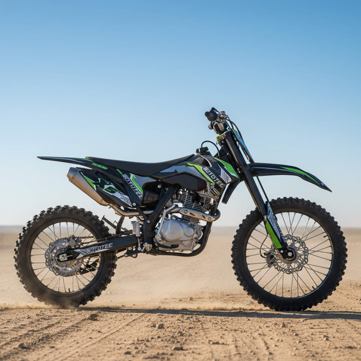 MotoTec X5 250CC 4-Stroke High-Performance Off-Road Gas Dirt Bike, Black