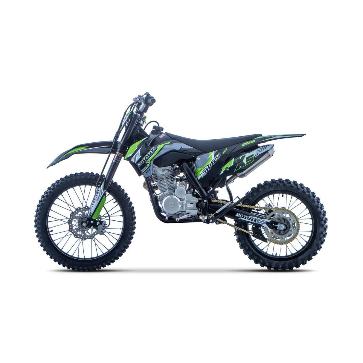 MotoTec X5 250CC 4-Stroke High-Performance Off-Road Gas Dirt Bike, Black
