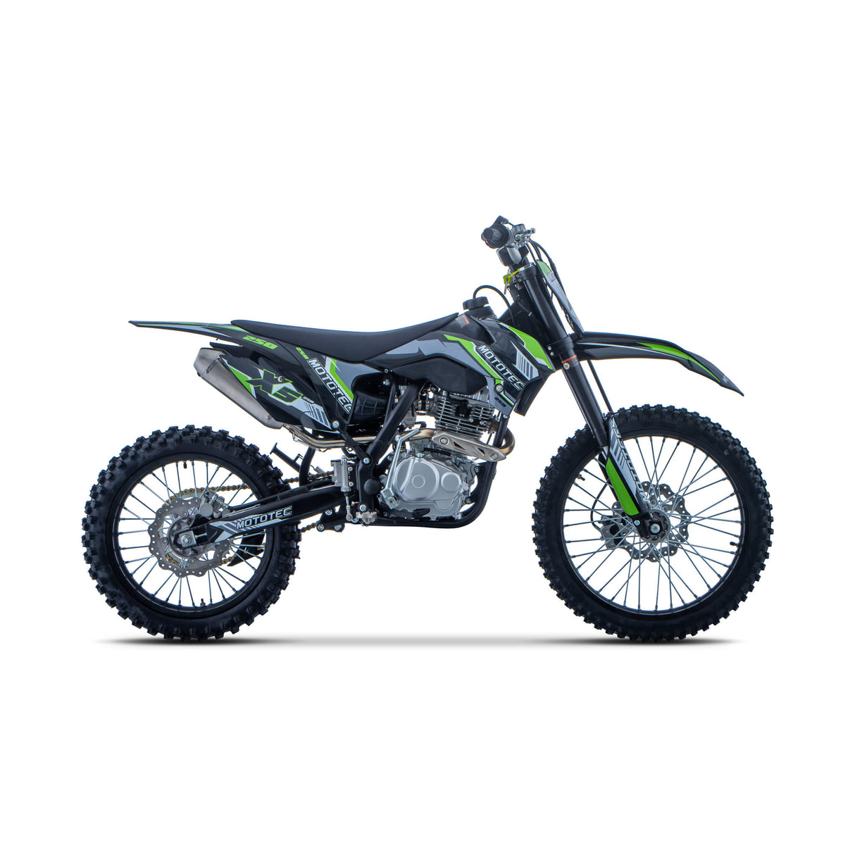MotoTec X5 250CC 4-Stroke High-Performance Off-Road Gas Dirt Bike, Black