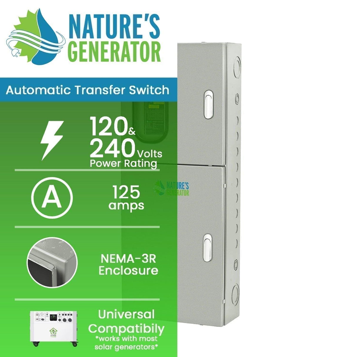 Nature's Generator 125A 24-Spaces 48-Circuits Automatic Transfer Switch