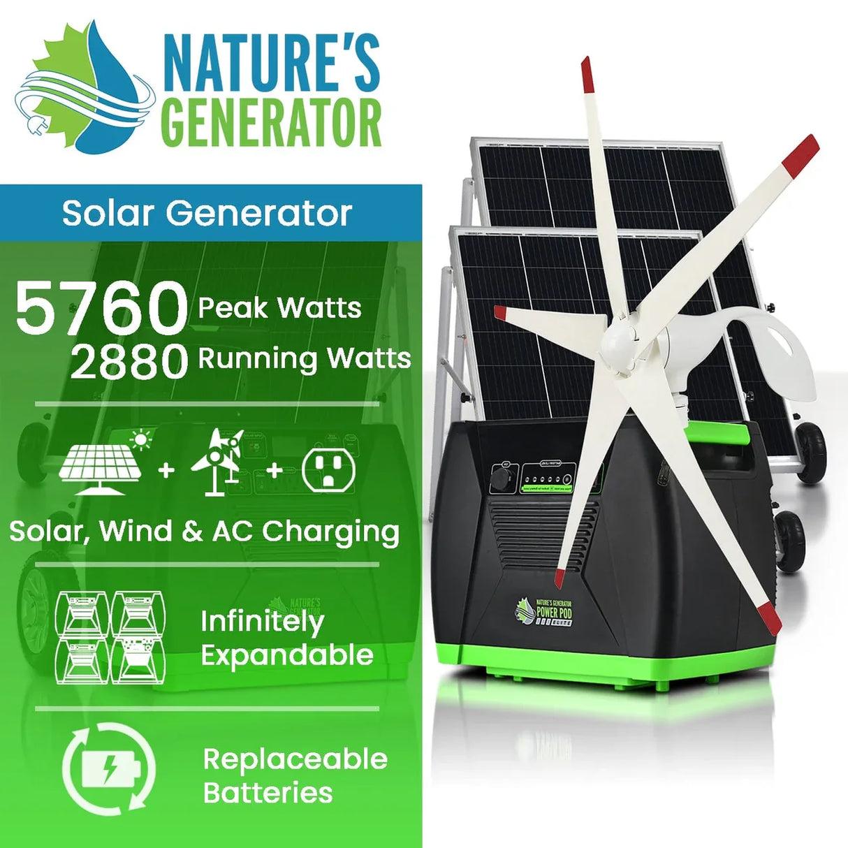 Nature's Generator Elite Platinum - WE System 3600W Solar Generator