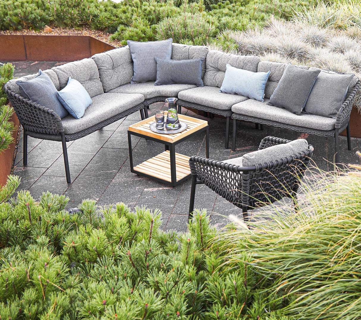 Ocean Soft Rope Single Outdoor Sectional Unit