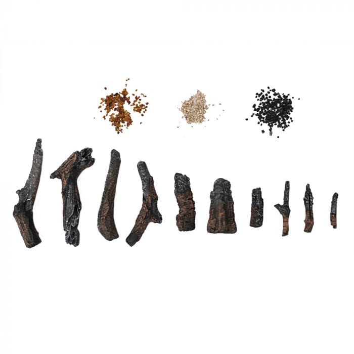 Remii DESIGN-MEDIA-OAK-10PCE 10-Piece Oak Log Set Media Kit for Electric Fireplaces