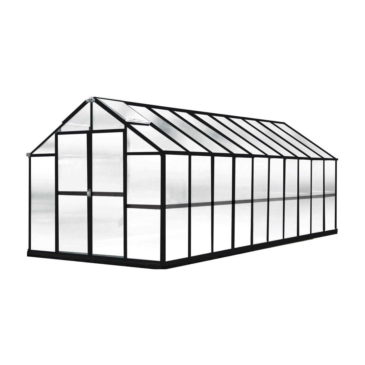 Riverstone MONT Growers Edition 8 ft × 8 ft Aluminum Finish Greenhouse Kit with 8 mm Twin-Wall Polycarbonate