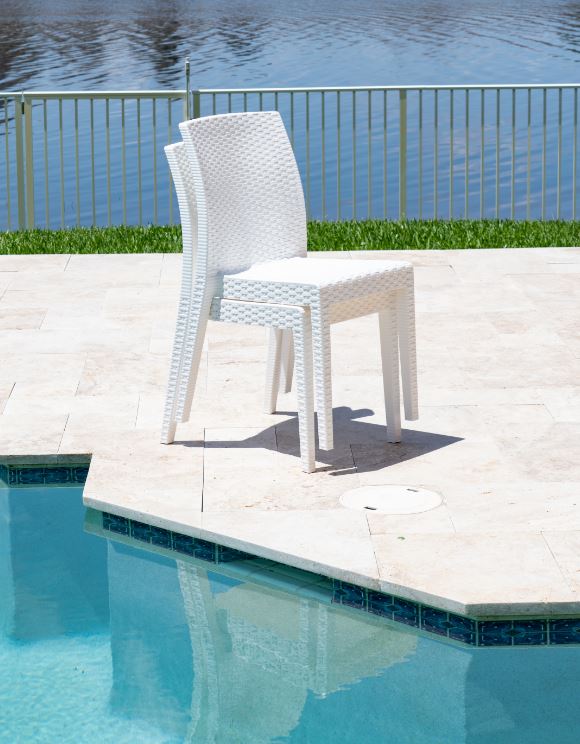 Rainbow Outdoor Siena Set of 2 Stackable Side chair-White