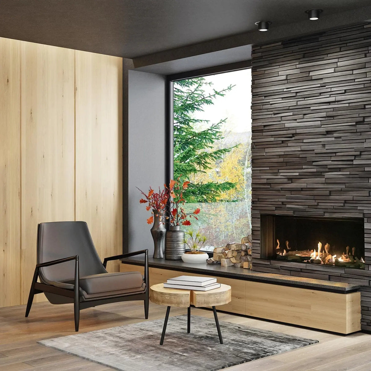 Sierra Flame Stanford 60" Direct Vent Linear Gas Fireplace LP 27,000 BTU VIENNA-60-LP
