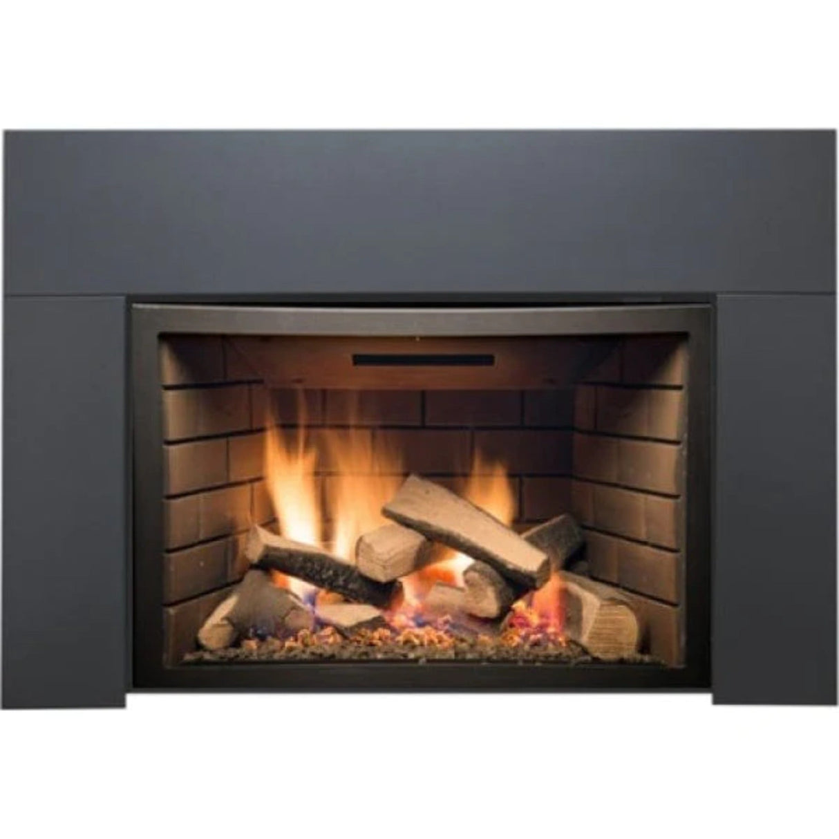 Sierra Flame Stanford 30" Deluxe Direct Vent Insert with Ceramic Brick Panels & Log Set Liquid Propane 26,000 BTU STANFORD-30-LP-DELUXE