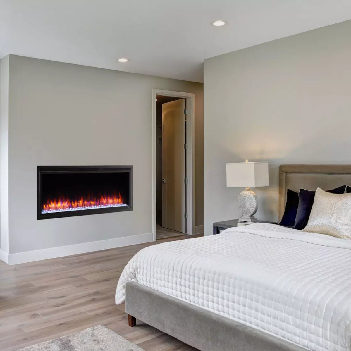 SimpliFire Allusion Platinum 60-Inch Wall Mount/Recessed Linear Electric Fireplace