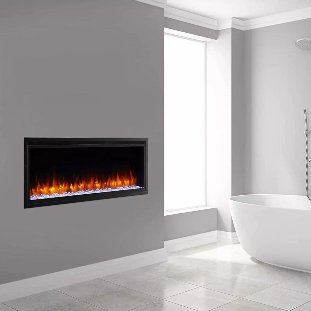 SimpliFire Allusion Platinum 60-Inch Wall Mount/Recessed Linear Electric Fireplace