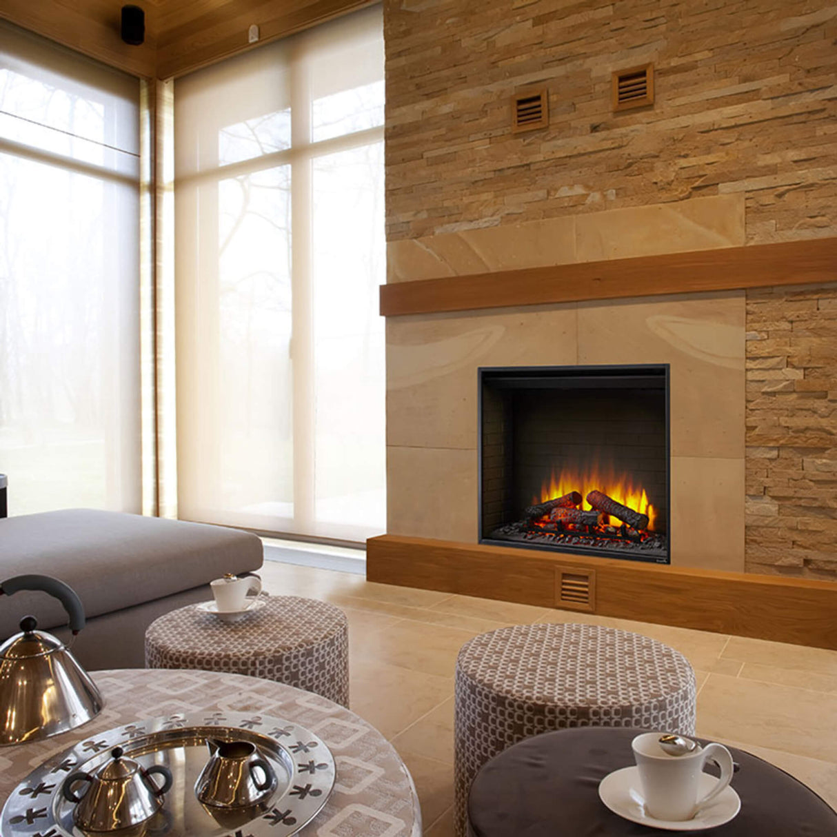 SimpliFire Built-In Traditional Electric Fireplace
