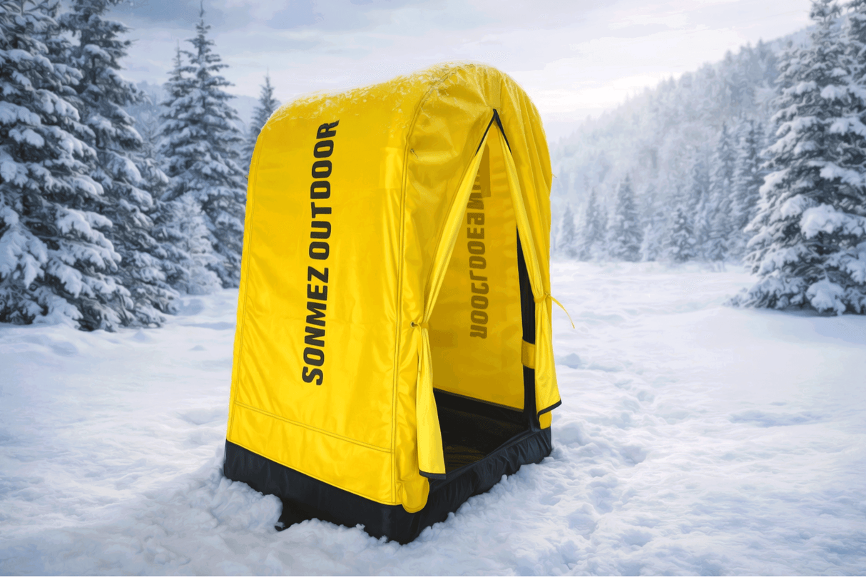 Sonmez Outdoor Inflatable Toilet Shower Tent Portable Privacy Tent with Digital Air Pump