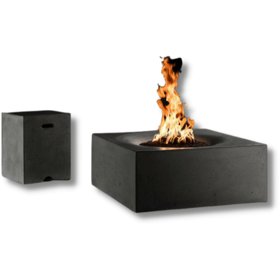 Slick Rock Concrete - Square Horizon 36" Concrete Fire Pit Table