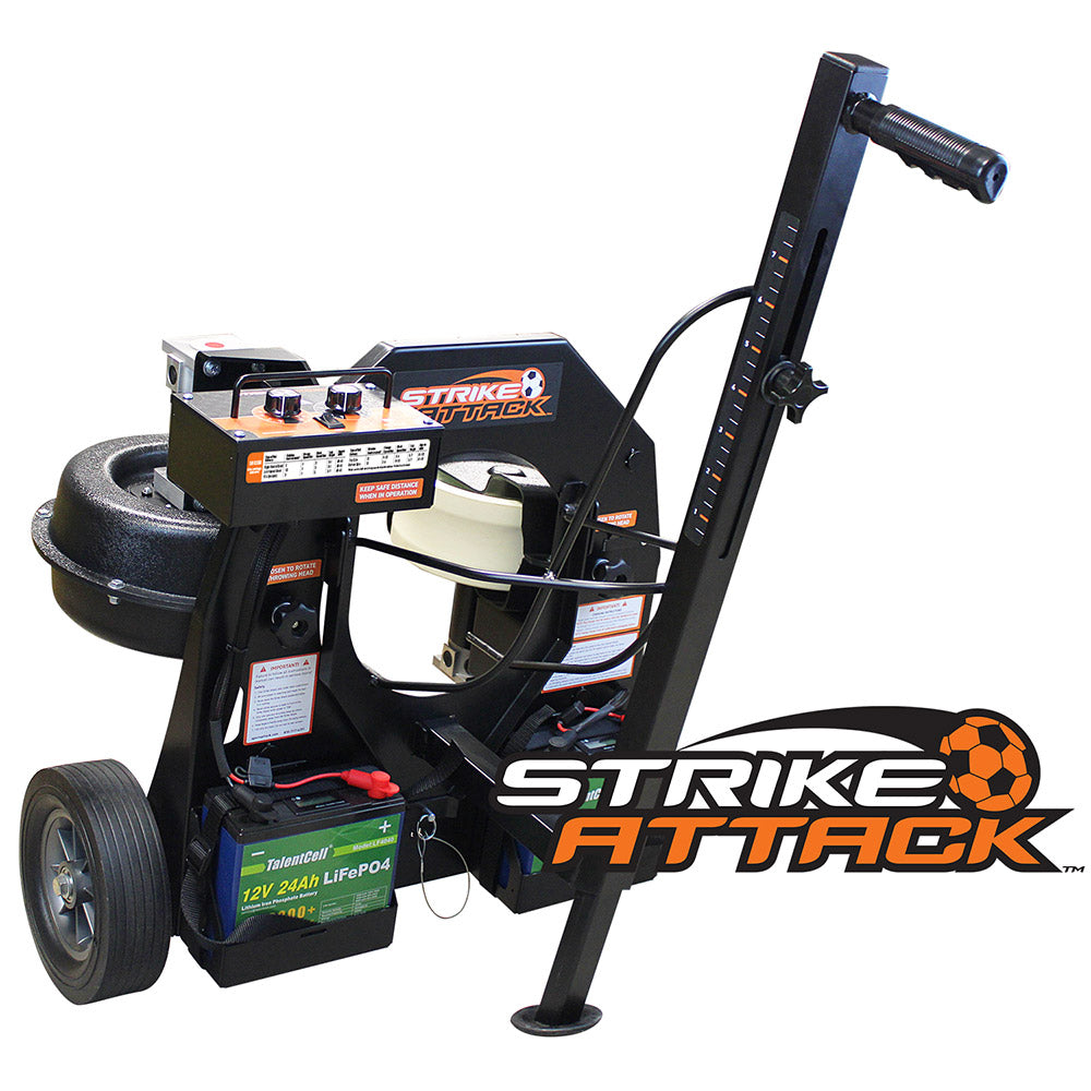 Sports Attack Strike Attack Soccer Machine 12V DC Battery‑Powered Precision Ball Delivery Training System