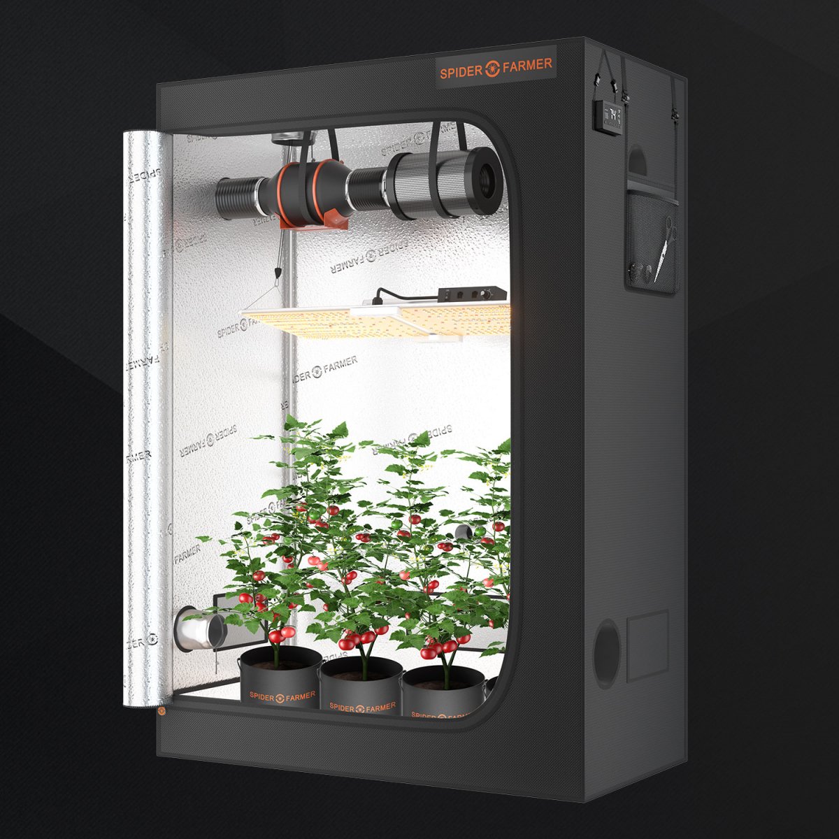 Spider Farmer 4’x4’x6.5′ 120cm x 120cm x 200cm Indoor Grow Tent