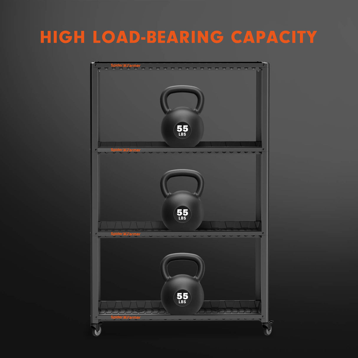 Spider Farmer SF600 growshelves Indoor Led Grow Light and Metal Plant Stand with Plant Trays