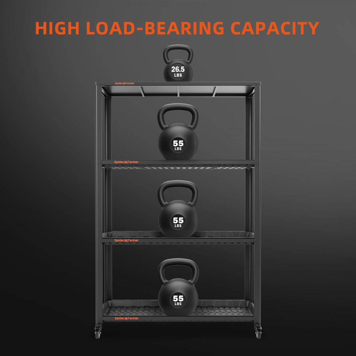 Spider Farmer SF600 Growshelves Indoor Led Grow Light and Metal Plant Stand with Plant Trays