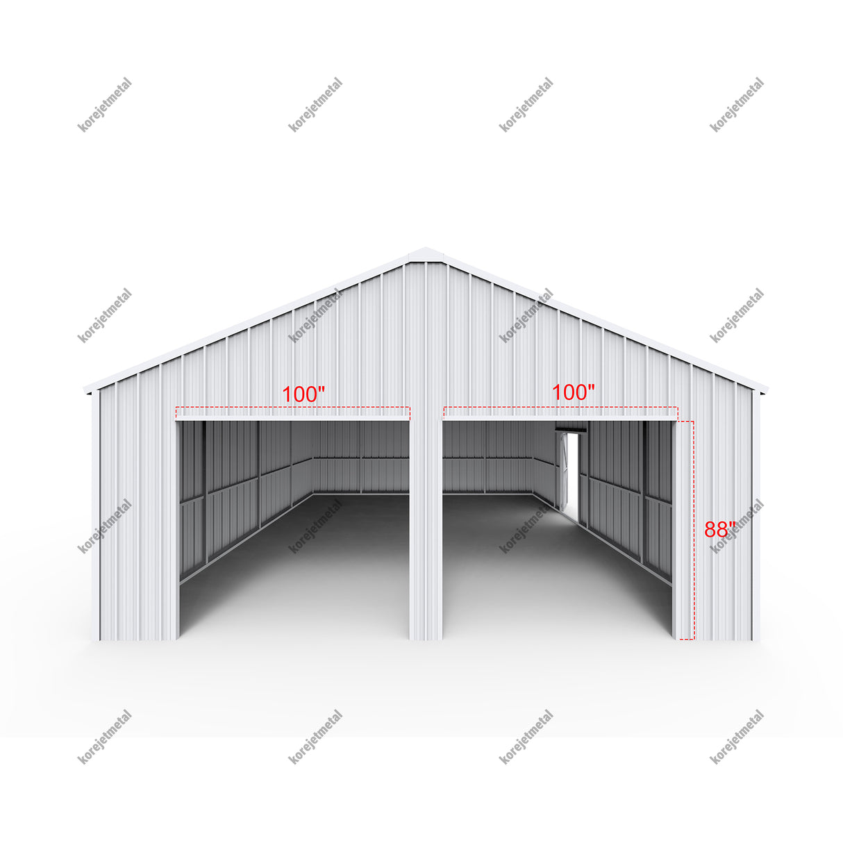 22FT × 23FT Double Garage Steel Barn Shed Cream K2223